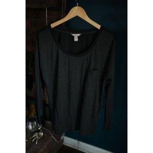 Banana Republic Gray long Sleeves black sheer back  Size L